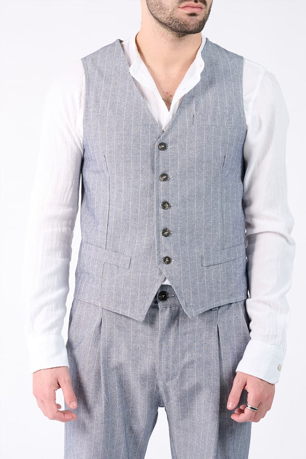 Men's Pinstripe Vest uomo Barone firenze