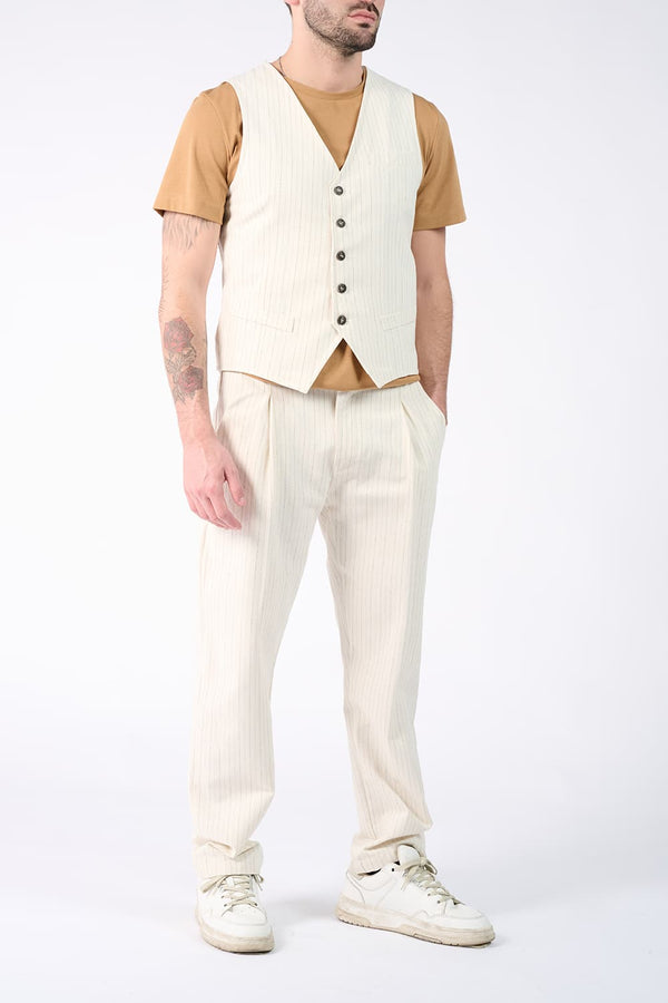 Men's Pinstripe Vest uomo Barone firenze