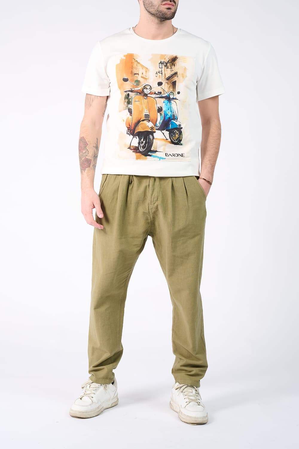 T-Shirt Man Print Vespa man Barone firenze - 3