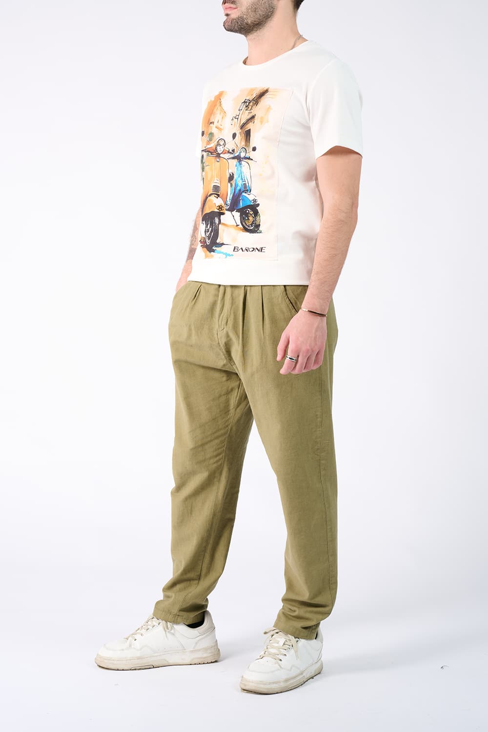 T-Shirt Man Print Vespa man Barone firenze - 2