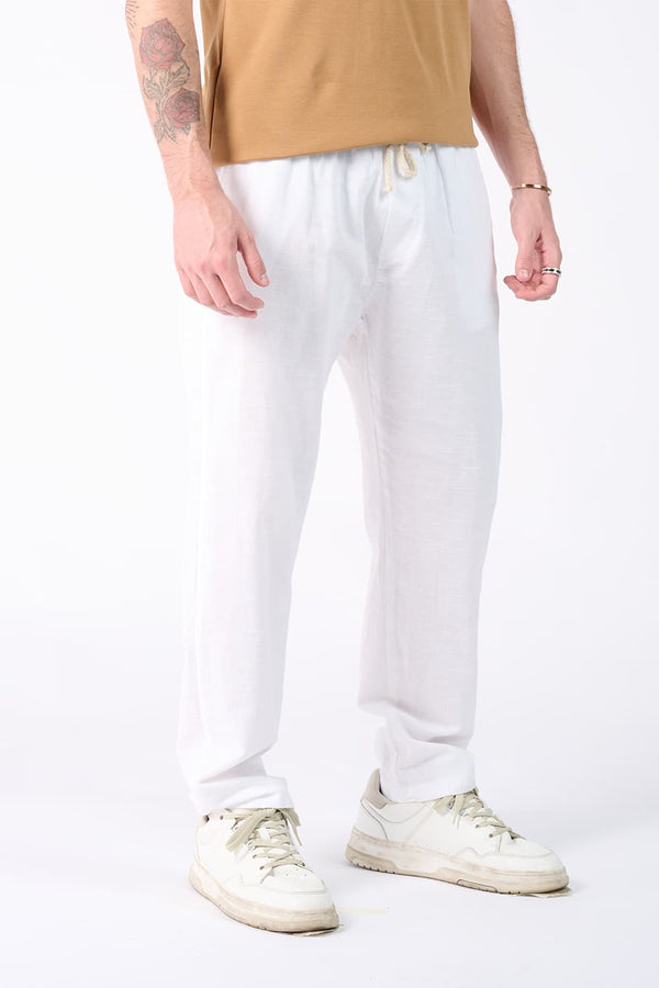 Linen Trousers with Elastic man Barone firenze