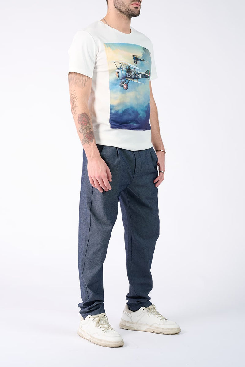 Men's T-Shirt Airplane Print man Barone firenze - 4
