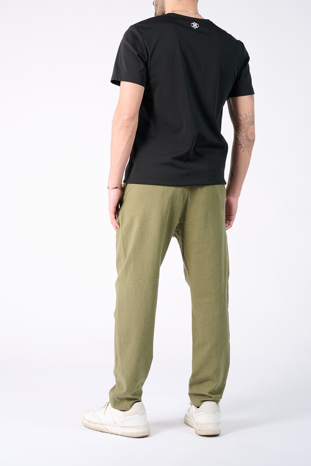 Linen Trousers with Elastic man Barone firenze - 4