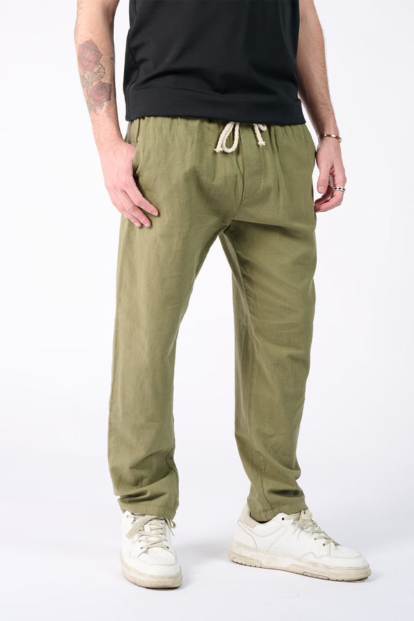 Linen Trousers with Elastic man Barone firenze