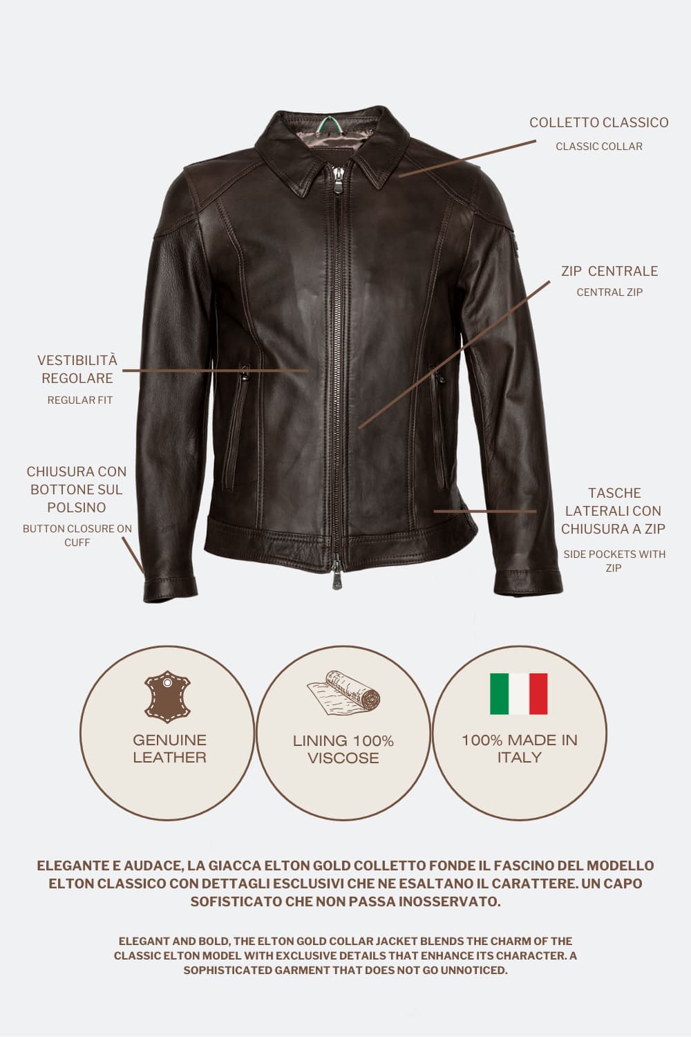Elton Gold Collar Black man Barone firenze - 7