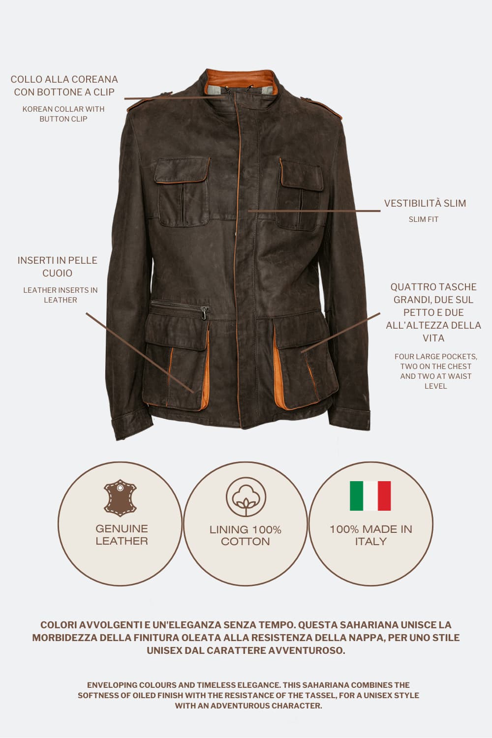 Francesco Oiled Saharan Dark Brown man Barone firenze - 6