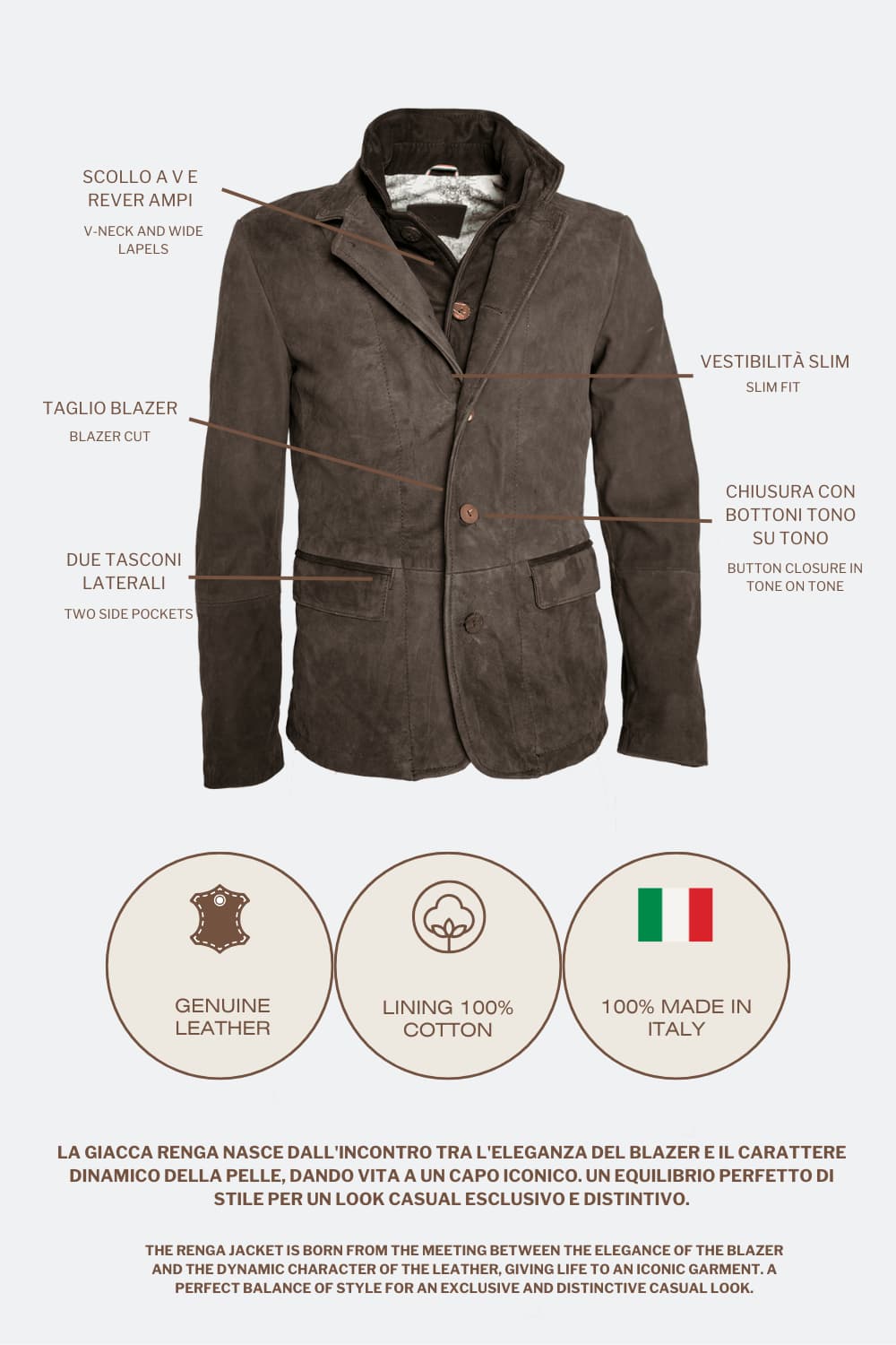 Renga Nubuck Dark Brown man Barone firenze - 7