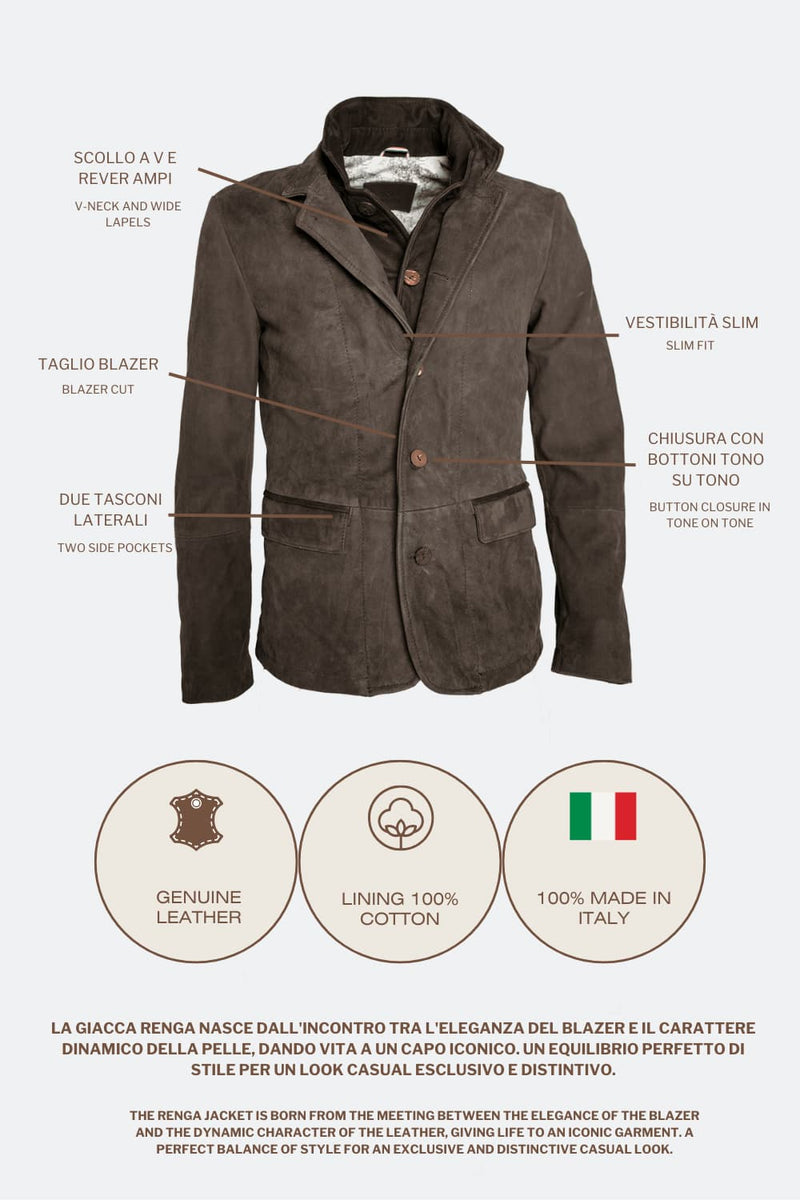 Renga Nubuck Dark Brown man Barone firenze - 7