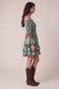 Short Gipsy Dress Turquoise Boat Neck woman Barone firenze - 6