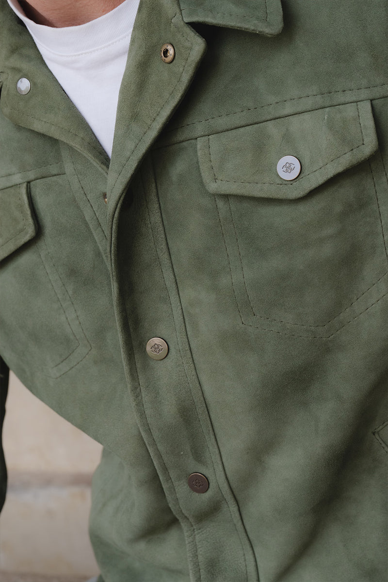 Ale Green Suede Men’s Jacket unisex Barone firenze - 4