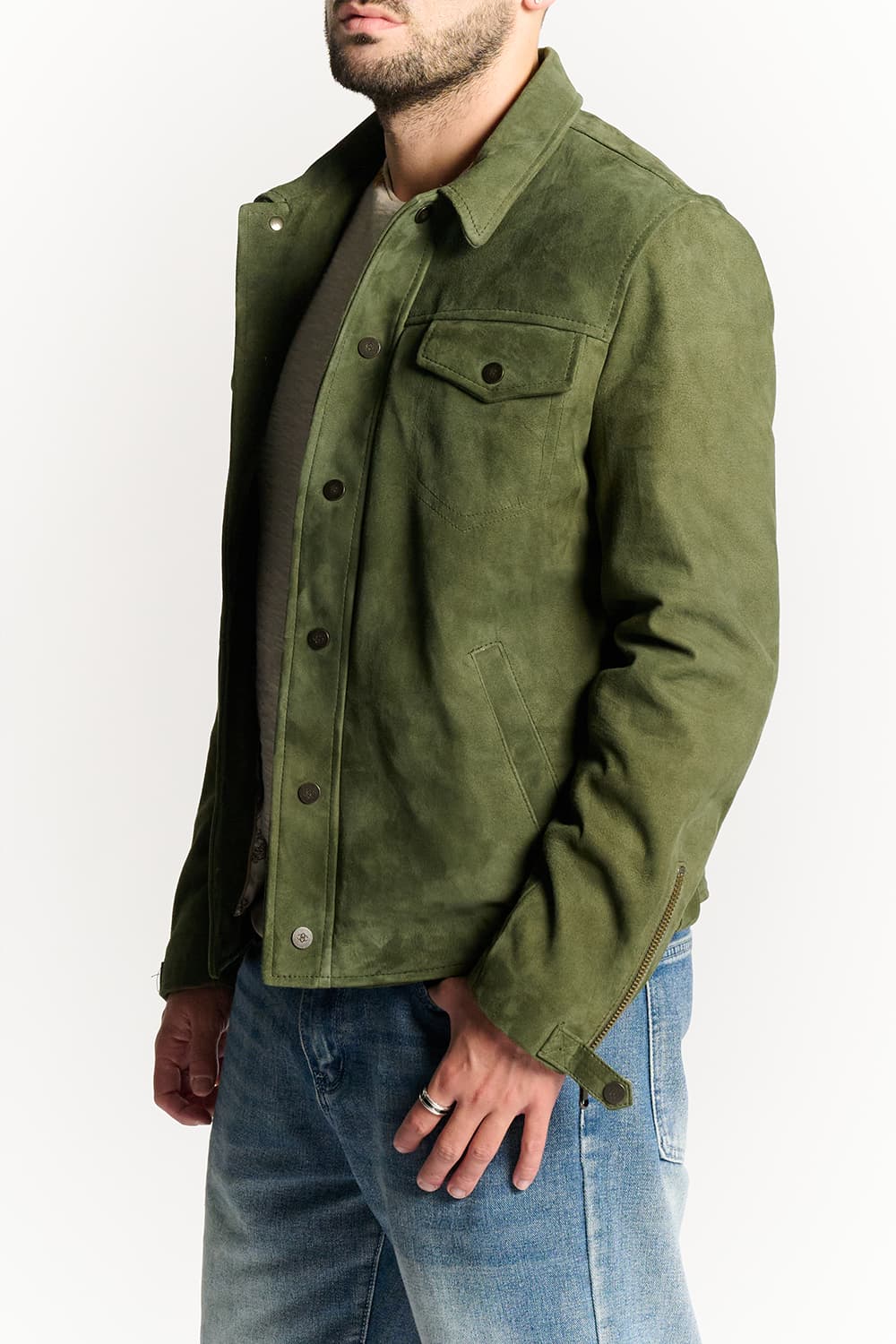 Ale camoscio verde 100% vera pelle Made in Italy - Barone Firenze