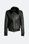 Aviator Black Leather Jacket man Barone firenze - 2