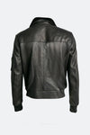 Aviator Black Leather Jacket man Barone firenze - 16