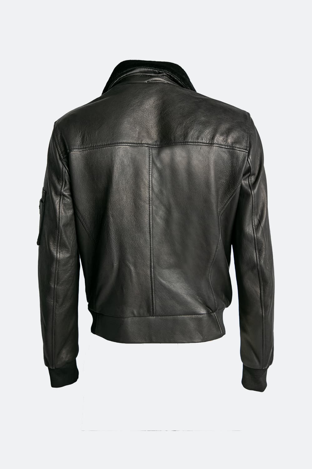 Aviator Black Leather Jacket man Barone firenze - 16