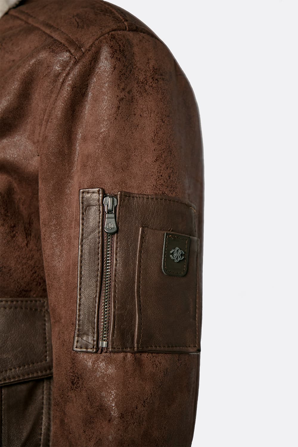 Aviator Shearling Style Dark Brown man Barone firenze - 12