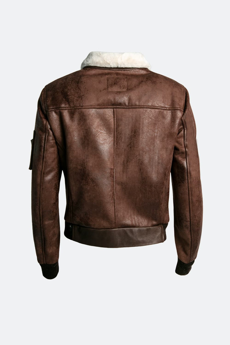 Aviator Shearling Style Dark Brown man Barone firenze - 13