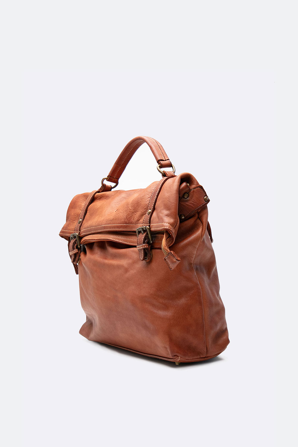 BRN - 050 Backpack in Cuoio unisex Barone firenze - 3