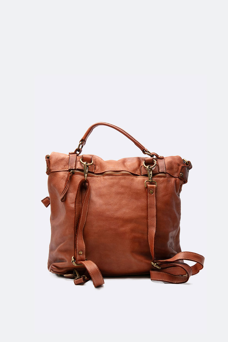 BRN - 050 Backpack in Cuoio unisex Barone firenze - 4