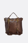 BRN - 050 Backpack in Dark Brown unisex Barone firenze - 11