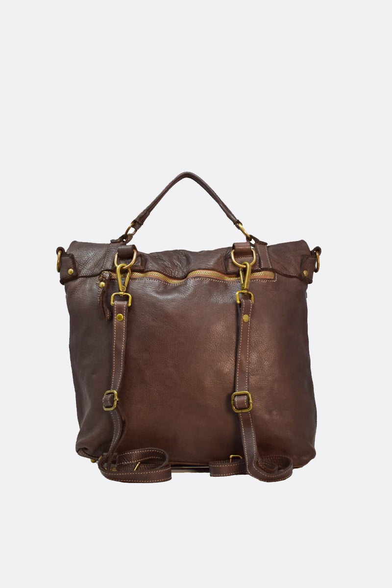 BRN - 050 Backpack in Dark Brown unisex Barone firenze - 11