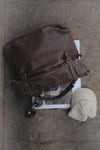 BRN - 050 Backpack in Dark Brown unisex Barone firenze - 4
