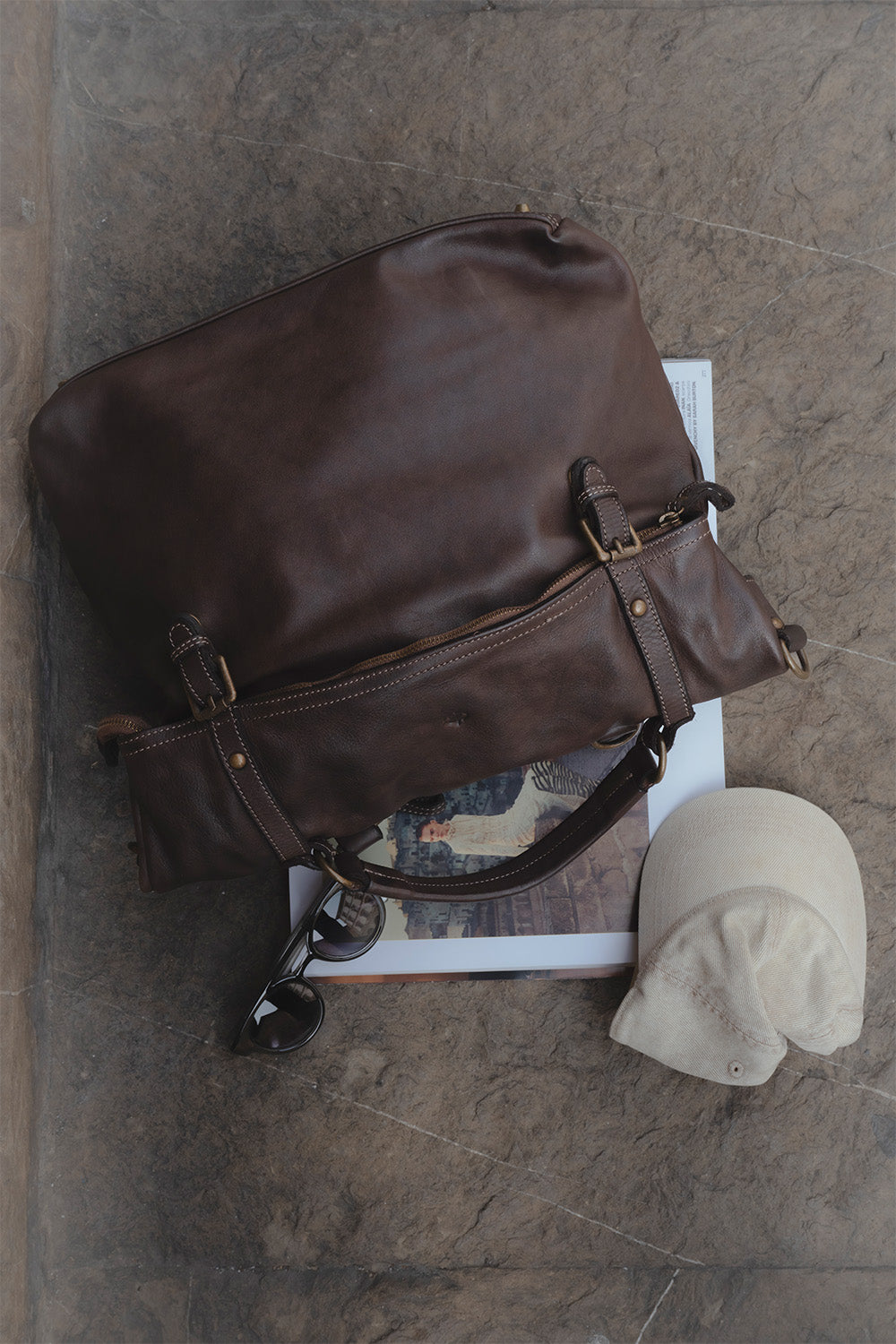 BRN - 050 Backpack in Dark Brown unisex Barone firenze - 4