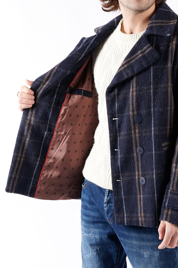 Men's Double Breasted Mixed Cashmere Coat uomo Barone firenze