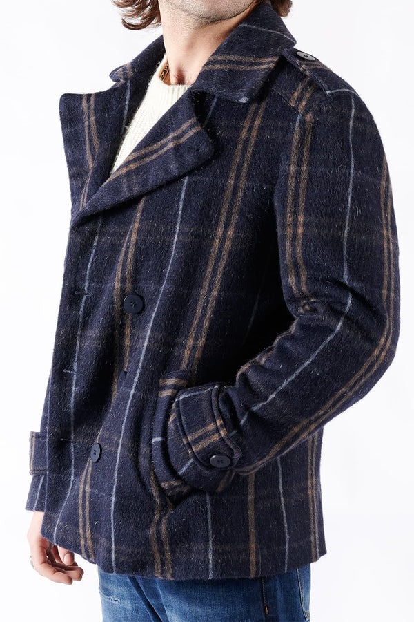 Men's Double Breasted Mixed Cashmere Coat uomo Barone firenze