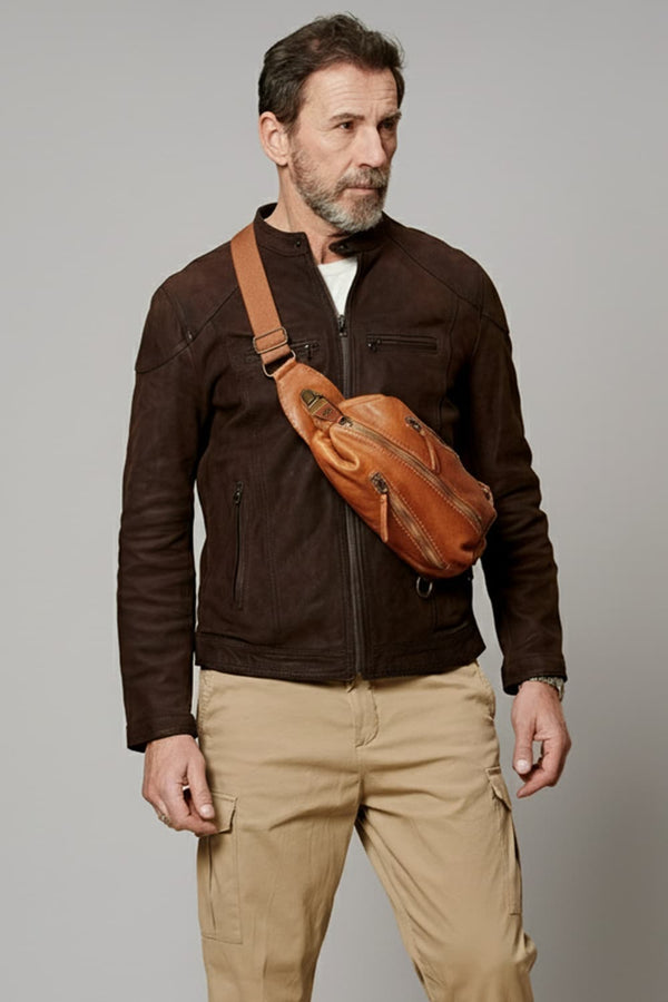 Certaldo Cuoio Pouch uomo Barone firenze