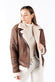 Chiodo Shearling Style Women's Dark Brown unisex Barone firenze - 3