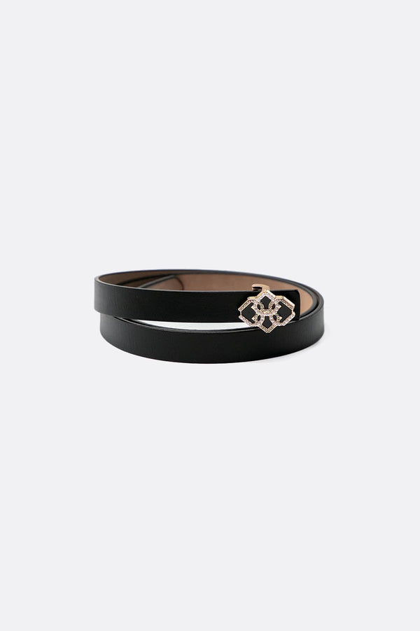 Mini Logo Belt Black donna Barone firenze