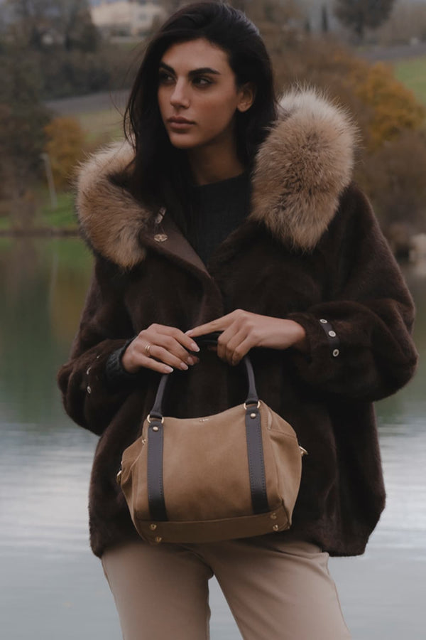 Divina Taupe Suede woman Barone firenze