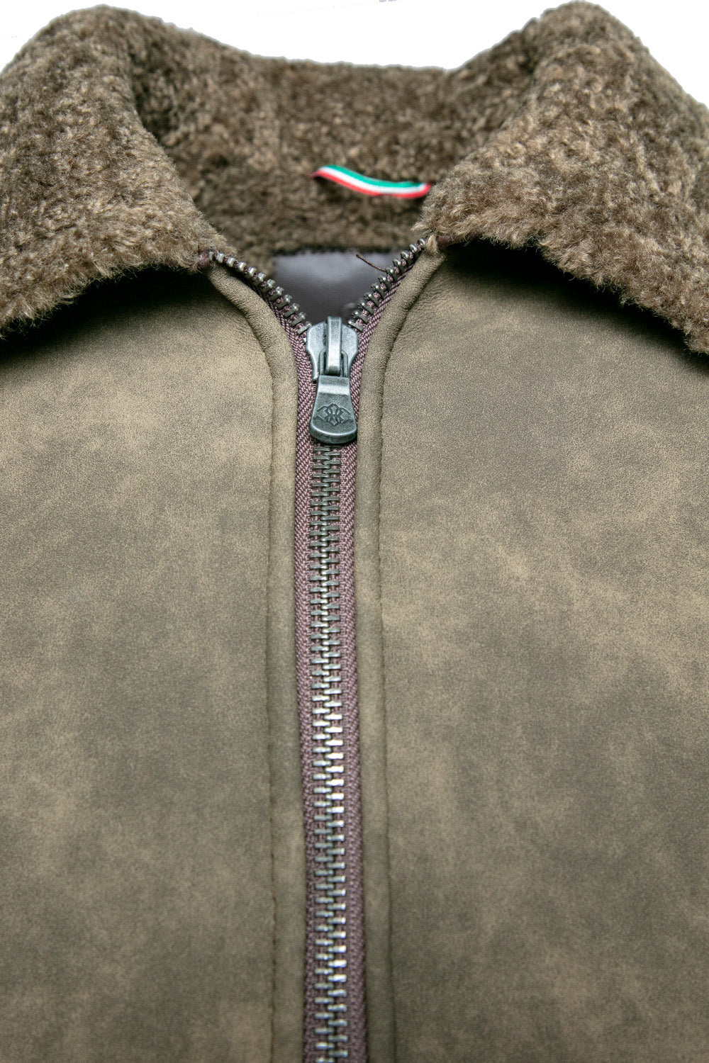 Elton Gold Colletto Shearling Style Verde man Barone firenze - 3