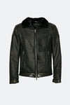 Elton Shearling Style Collar Dark Brown man Barone firenze - 3