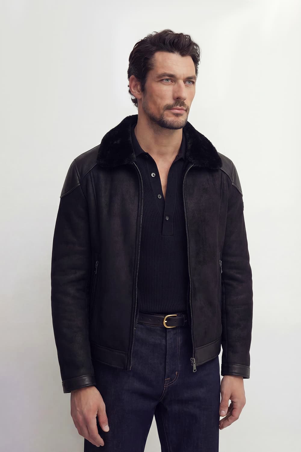 Elton Shearling Style Collar Dark Brown man Barone firenze - 2