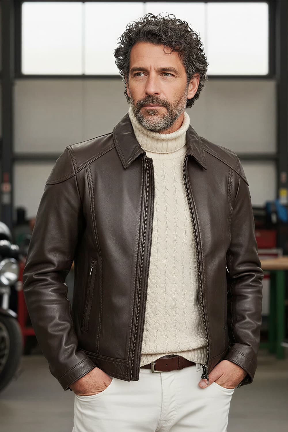 Elton Gold Colletto giacca uomo 100% vera pelle Made in Italy - Barone Firenze