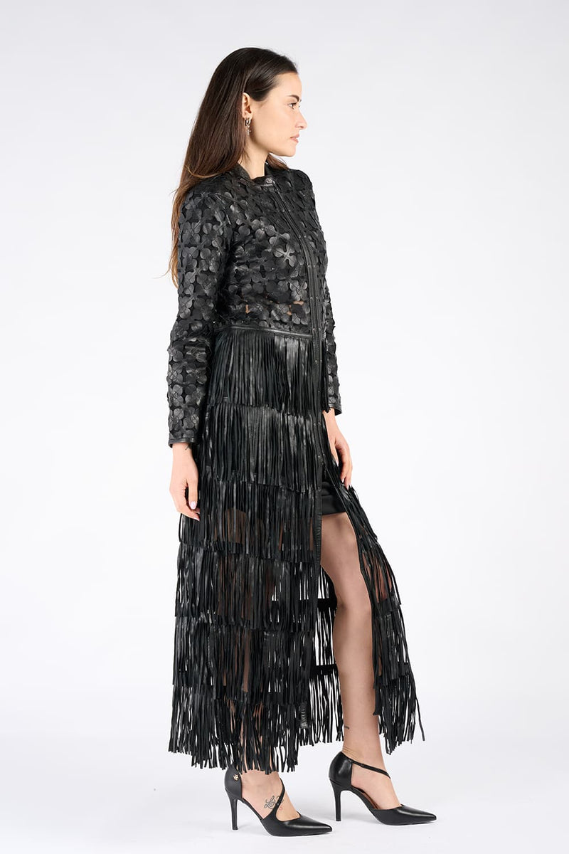 Long Leaves Jacket with Zip woman Barone firenze - 4