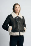 Ginevra Black Shearling Style  woman Barone firenze - 4