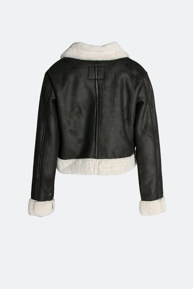 Ginevra Black Shearling Style  woman Barone firenze - 6
