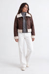 Veste Ginevra Shearling Style Marron Foncé woman Barone firenze - 7