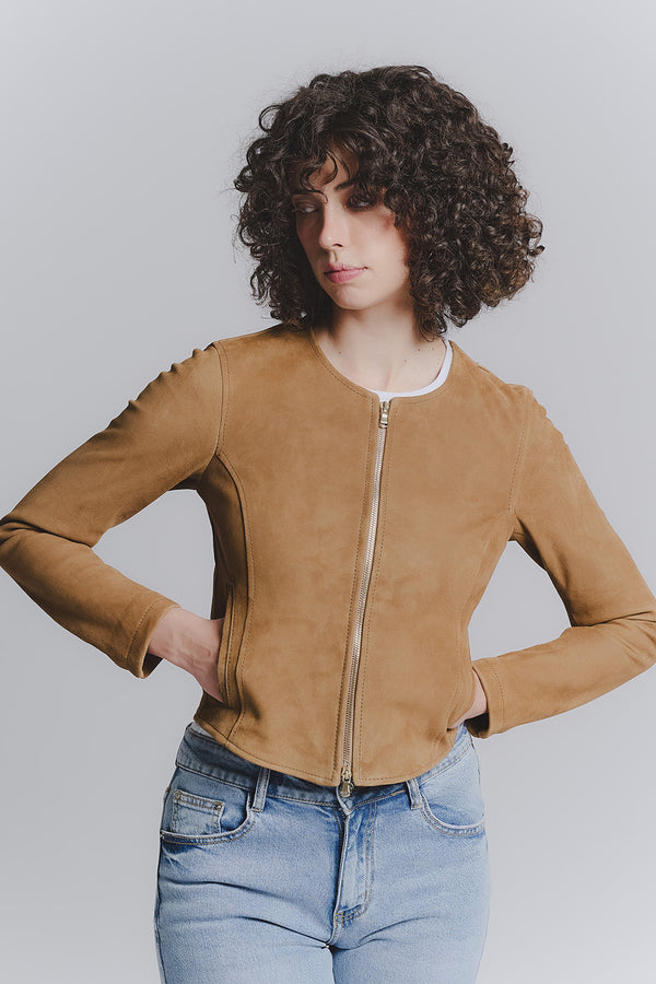 Ire Courte Daim Non Doublée Cognac woman Barone firenze