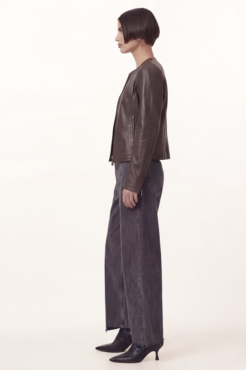 Irene Lungo Testa di Moro Giacca 100% vera pelle Made in Italy - Barone Firenze