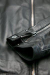 Michele Black Leather Jacket with Stitching man Barone firenze - 7