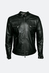 Michele Black Leather Jacket with Stitching man Barone firenze - 8