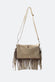 Opéra Suede Taupe Fringed Bag woman Barone firenze - 4