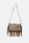 Opéra Suede Taupe Fringed Bag woman Barone firenze - 4
