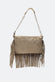 Opéra Suede Taupe Fringed Bag woman Barone firenze - 3
