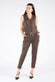 Shine Trousers Dark Brown woman Barone firenze - 2