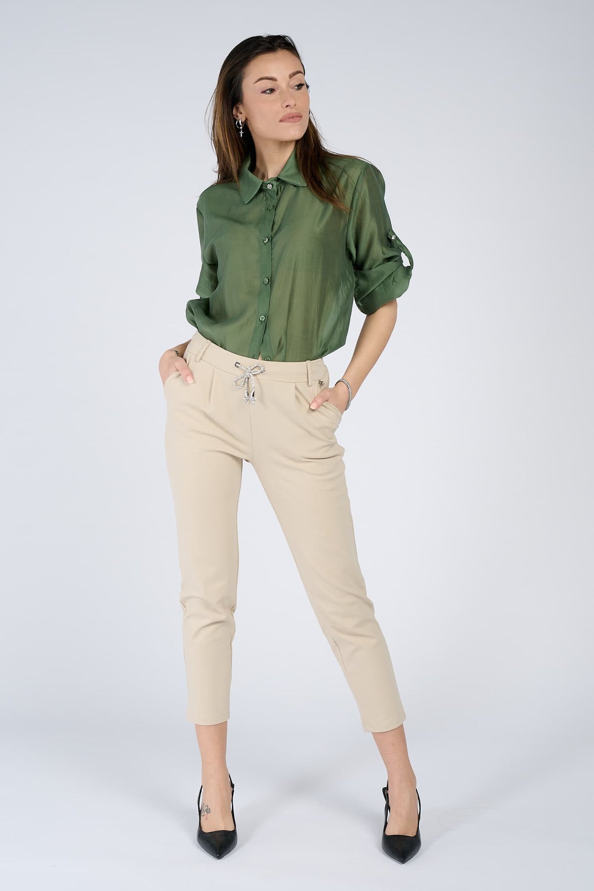Shine trousers woman Barone firenze - 2