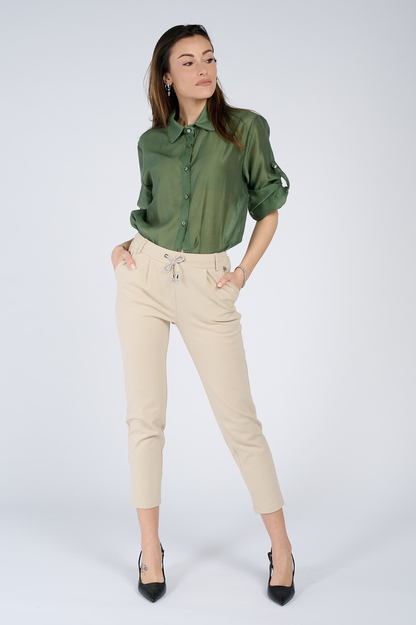 Shine trousers woman Barone firenze - 2